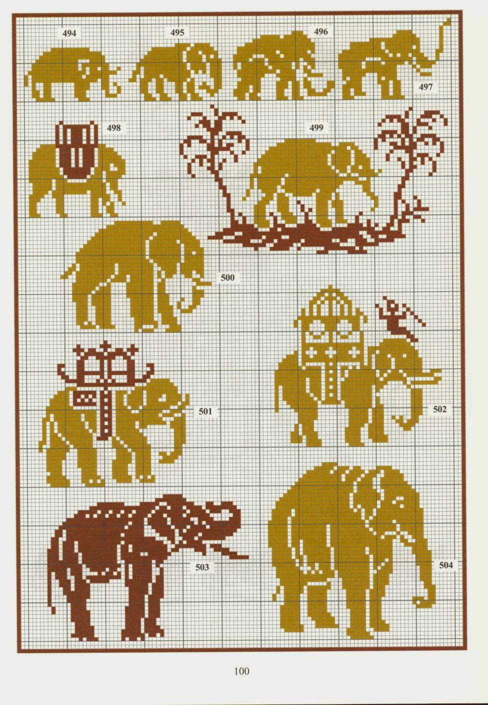 Узоры для вязания слоны